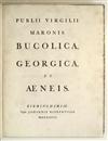 BASKERVILLE PRESS. Vergilius Maro, Publius. Bucolica, Georgica, et Aeneis. 1757. With fore-edge painting of Roman amphitheatre.